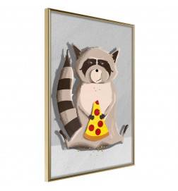 Poster et affiche - Racoon Eating Pizza