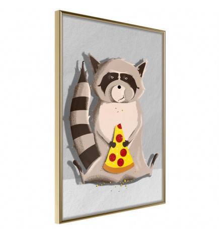 Póster - Racoon Eating Pizza