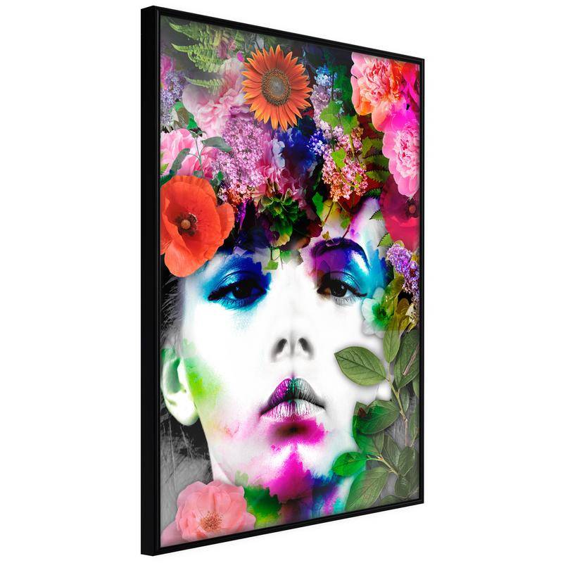 38,00 € Poster met een meisje met kleurrijke bloemen