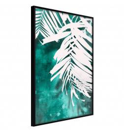 Poster et affiche - White Palm on Teal Background