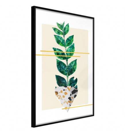 Plakat z zelenimi listi in belimi cvetovi - Arredalacasa