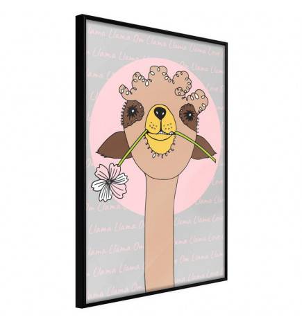 Poster in cornice per bambini con un piccolo lama