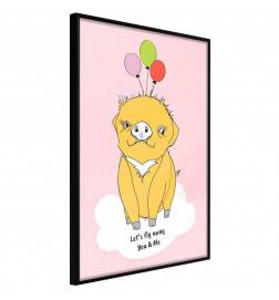 Plakat s pujskom z baloni - Arredalacasa