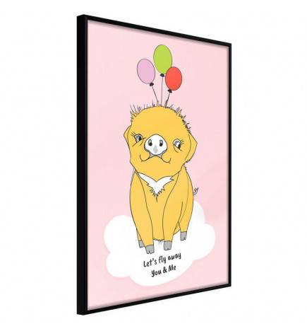 38,00 € Poster met een varken met ballonnen, Arredalacasa