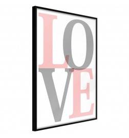 Plakat z napisom ljubezen v roza in sivi barvi - Arredalacasa