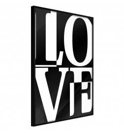Poster in cornice con la scritta love in bianco e nero