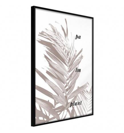 Plakāts ar pelēkām palmu lapām - Arredalacasa