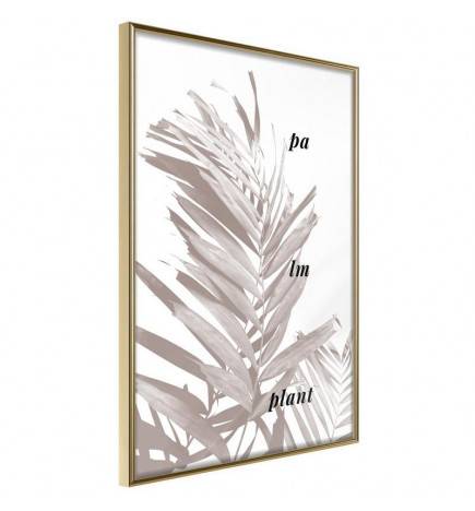 Plakāts ar pelēkām palmu lapām - Arredalacasa
