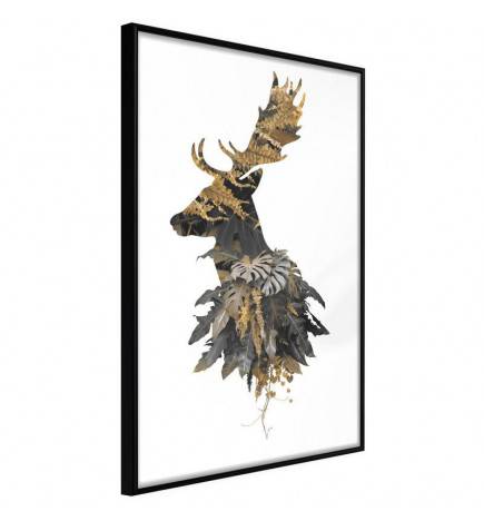 38,00 € Poster met een hert bedekt door de bladeren