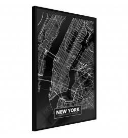 Pôster - City Map: New York (Dark)