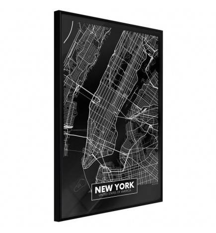 Plakat z zemljevidom new yorka - Arredalacasa
