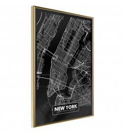 Plakat z zemljevidom new yorka - Arredalacasa