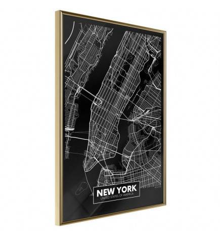Poster et affiche - City Map: New York (Dark)