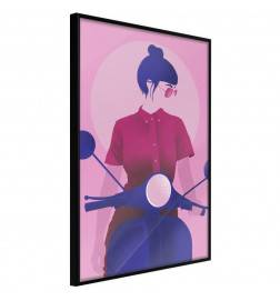Poster in cornice con la donna sullo scooter - Arredalacasa