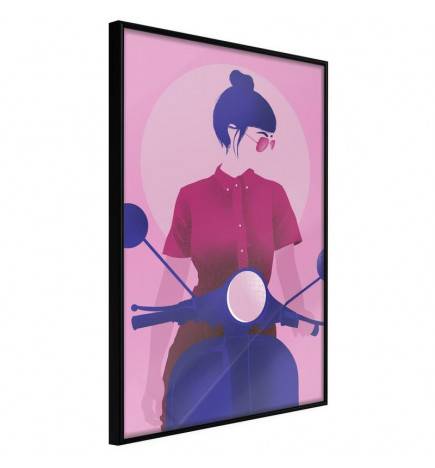 Poster in cornice con la donna sullo scooter - Arredalacasa