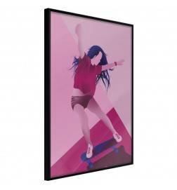 Poster met een meisje met Skateboard Arredalacasa