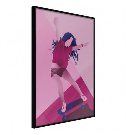 Poster met een meisje met Skateboard Arredalacasa
