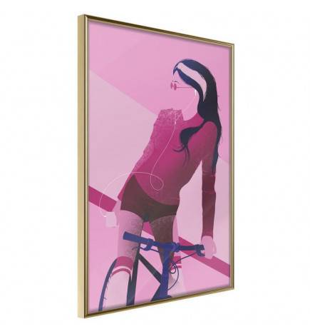 Plakatas su mergina ant dviračio – Arredalacasa