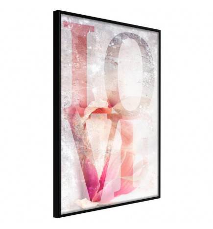 Poster in cornice con la scritta love di colore rosa - Arredalacasa