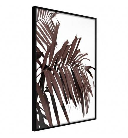 Plakāts ar tumši brūnām palmu lapām - Arredalacasa