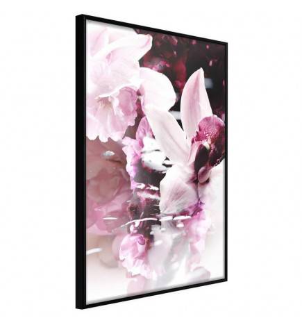 Poster in cornice con i fiori bianchi e rosa - Arredalacasa