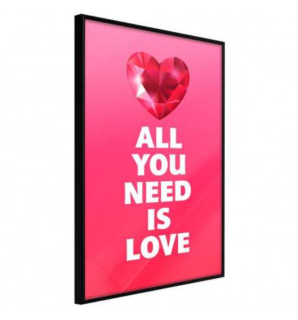 Poster in cornice col cuore  - All you need is love