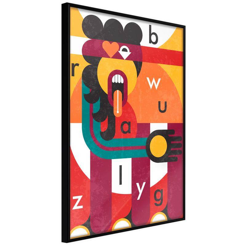 38,00 € Abstract poster met een clown die tong maakt