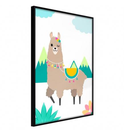 Poster in cornice per bambini con un lama - Arredalacasa