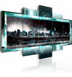 Canvas Print -  Turquoise New York: Starry Night