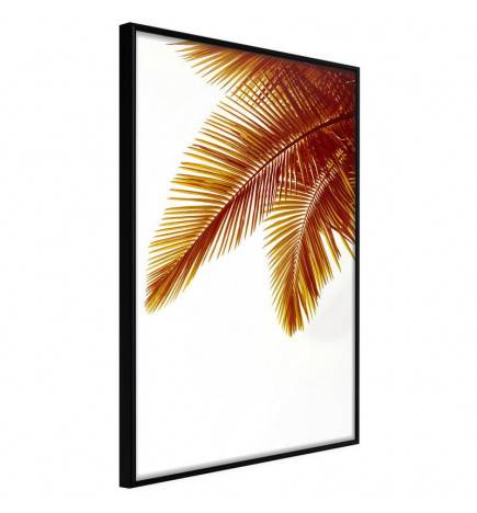 Poster in cornice con 3 foglie di palma marroni - Arredalacasa