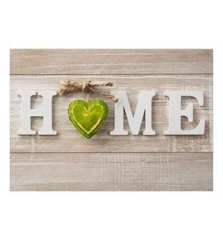 Fotomurale adesivo casa dolce casa col cuore verde Arredalacasa