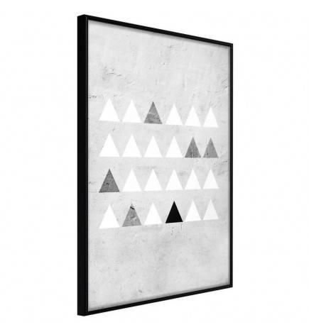 Poster incorniciaro con dei triangolini bianchi e neri