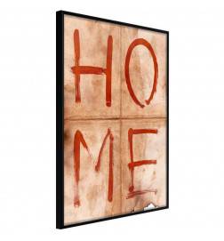 Poster in cornice con la scritta home con sfondo vintage