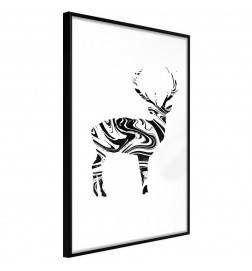 38,00 € Poster con un cervo in bianco e nero - Arredalacasa