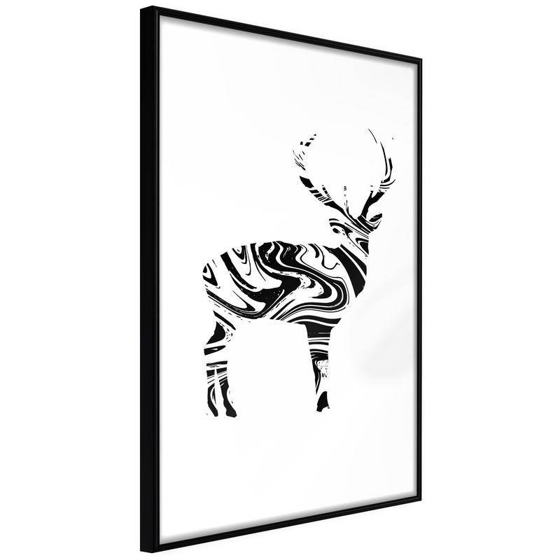38,00 € Poster con un cervo in bianco e nero - Arredalacasa