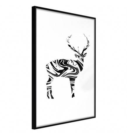 Poster con un cervo in bianco e nero - Arredalacasa