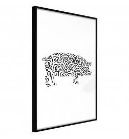 38,00 € Poster met een zwart en wit varken Arredalacasa