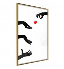 Poster met een hart en vier handen Arredalacasa