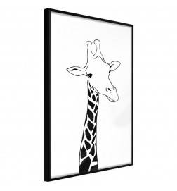 Poster in cornice con una giraffa in bianco e nero