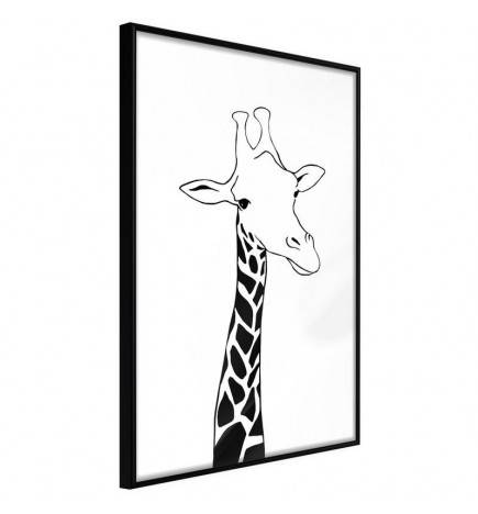 Pôster - Black and White Giraffe
