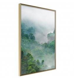 Poster in cornice - nella foresta verde con la nebbia