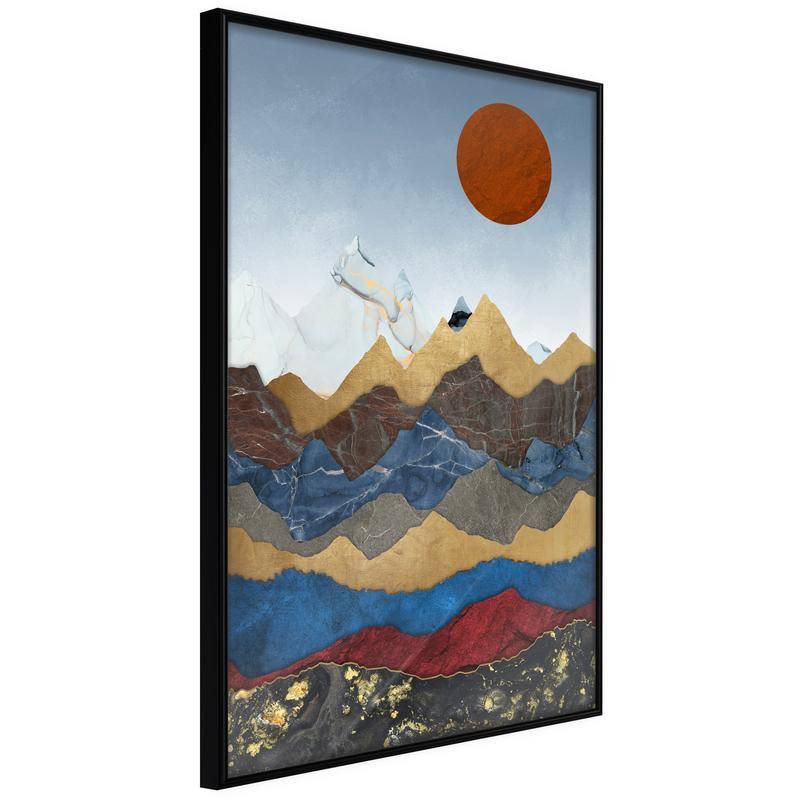 38,00 € Poster met rode zon en naif bergen Arredalacasa