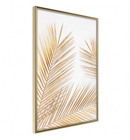 Plakatas su trimis smėlio spalvos palmių lapais – Arredalacasa