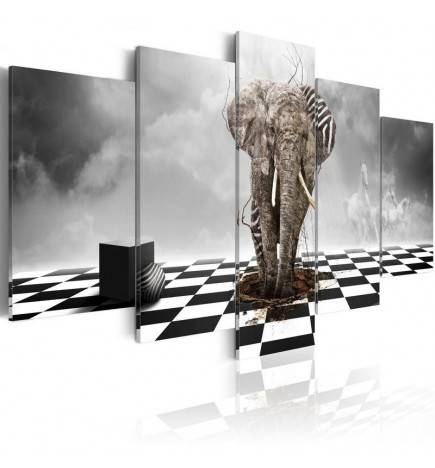 70,90 €Quadro elefante a scacchi cm. 100x50 e 200x100 ARREDALACASA