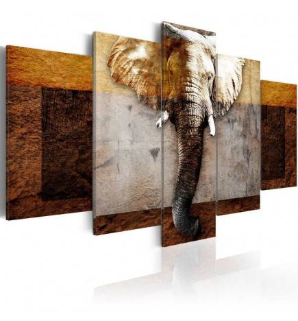 70,90 €Quadro elefante nel muro cm. 100x50 e 200x100 ARREDALACASA