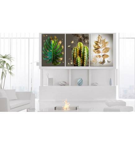 Quadro collage cactus piante e foglie cm. 120x60 - ARREDALACASA