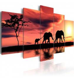 Canvas Print - African elephants family
