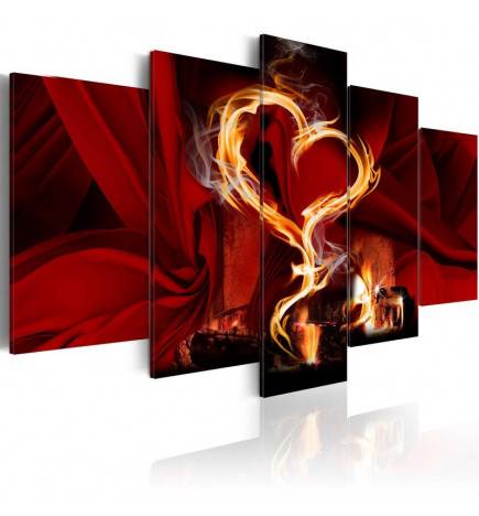 Wandbild - Flammen der Liebe: Herzen