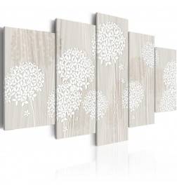 Quadro fiorellini sul legno beige cm. 100x50 e cm. 200x100