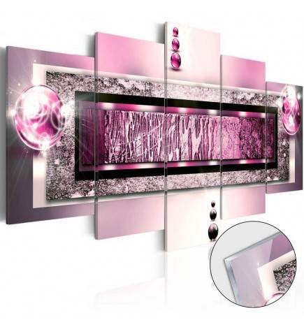 Quadro elegante rosa con vetro acrilico cm.100x50 e 200x100